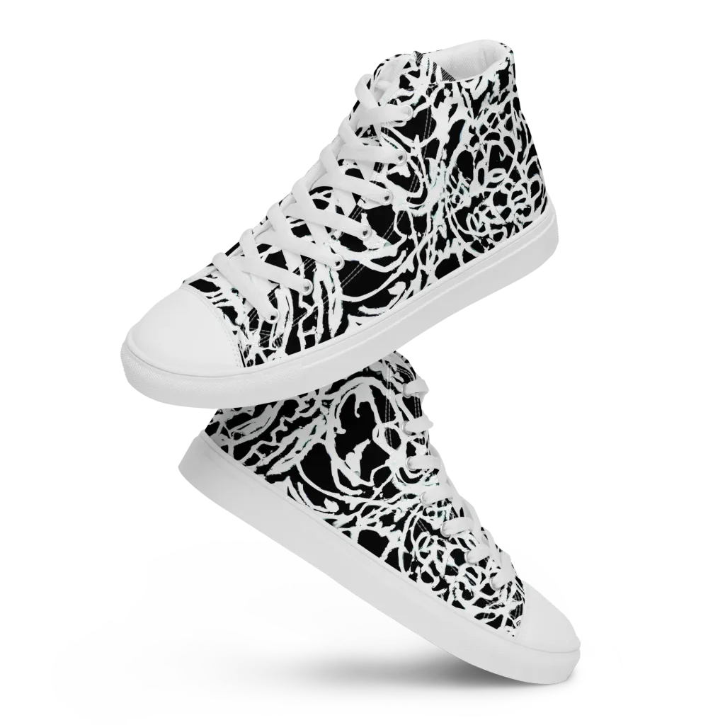 Obsidian Gesture on Women's High Top Canvas Shoes — Front