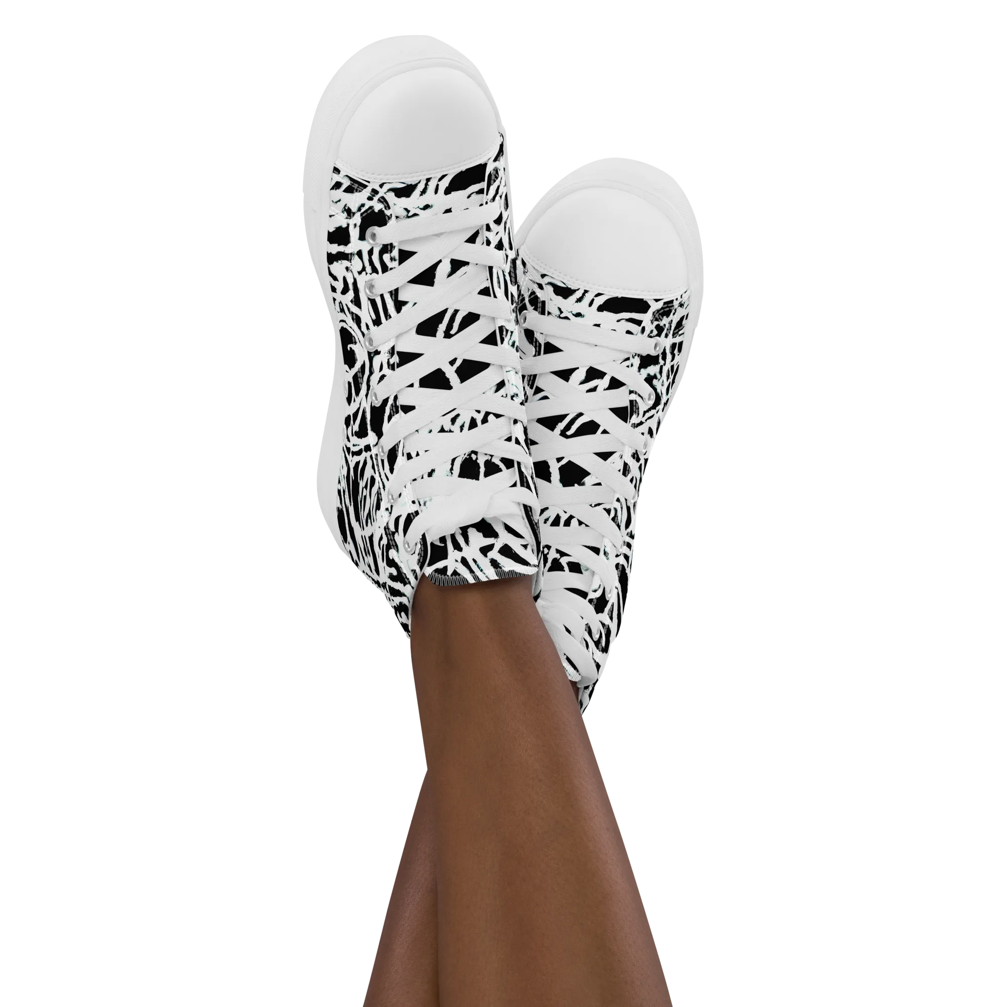 Obsidian Gesture on Women's High Top Canvas Shoes — Front