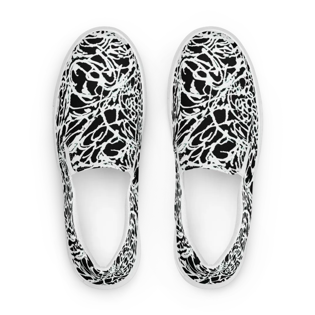 Obsidian Gesture on Men's Slip-On Canvas Shoes — Front