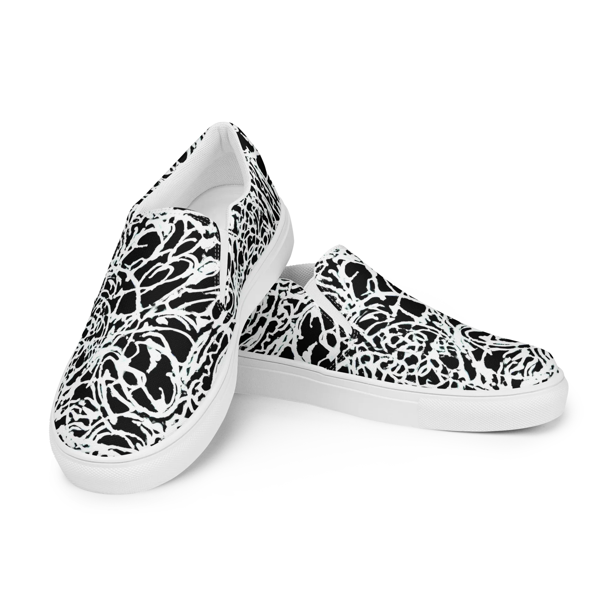Obsidian Gesture on Men's Slip-On Canvas Shoes — Left Front