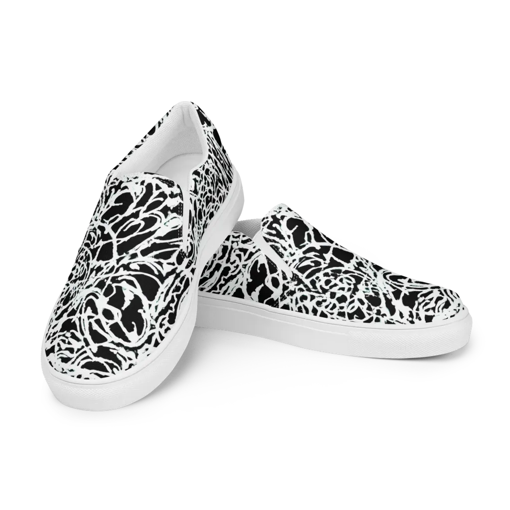 Obsidian Gesture on Men's Slip-On Canvas Shoes — Left Front