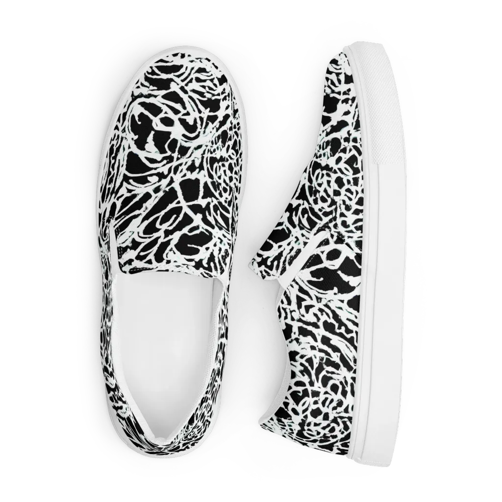 Obsidian Gesture on Men's Slip-On Canvas Shoes — Front