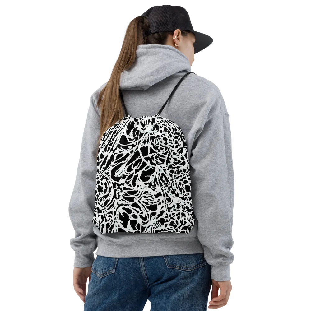 Obsidian Gesture on Drawstring Bag — Front