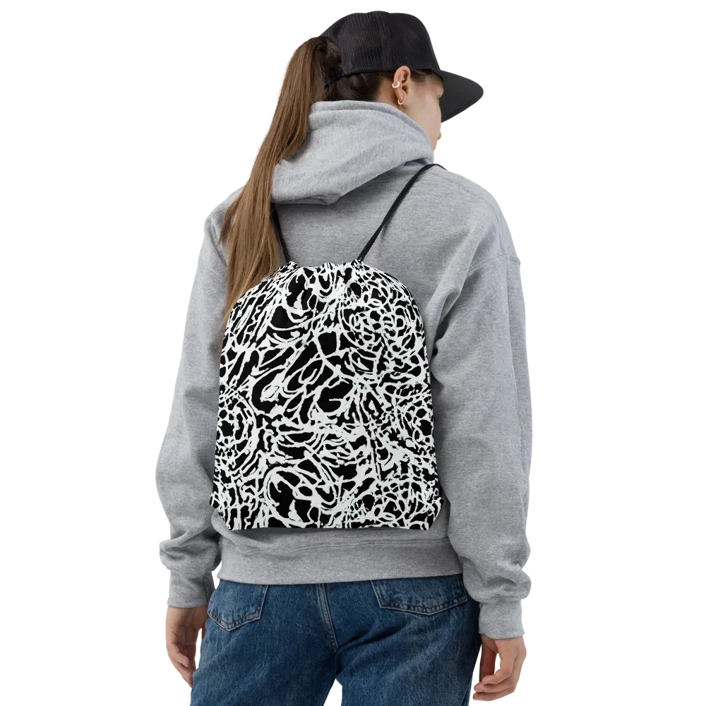 Obsidian Gesture on Drawstring Bag — Front