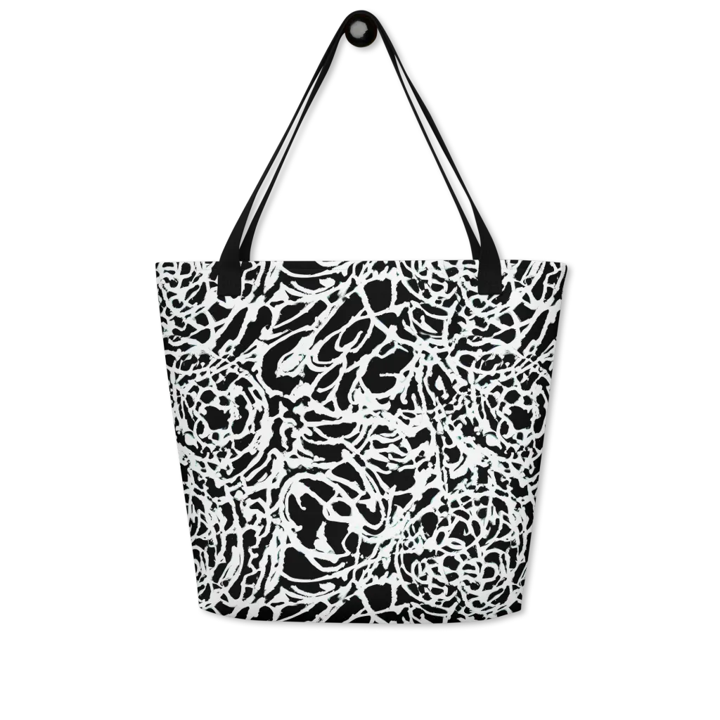 Obsidian Gesture on Large Tote Bag W/ Pocket — Front