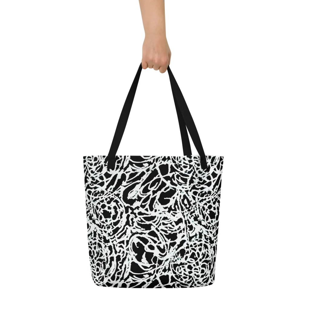 Obsidian Gesture on Large Tote Bag W/ Pocket — Front