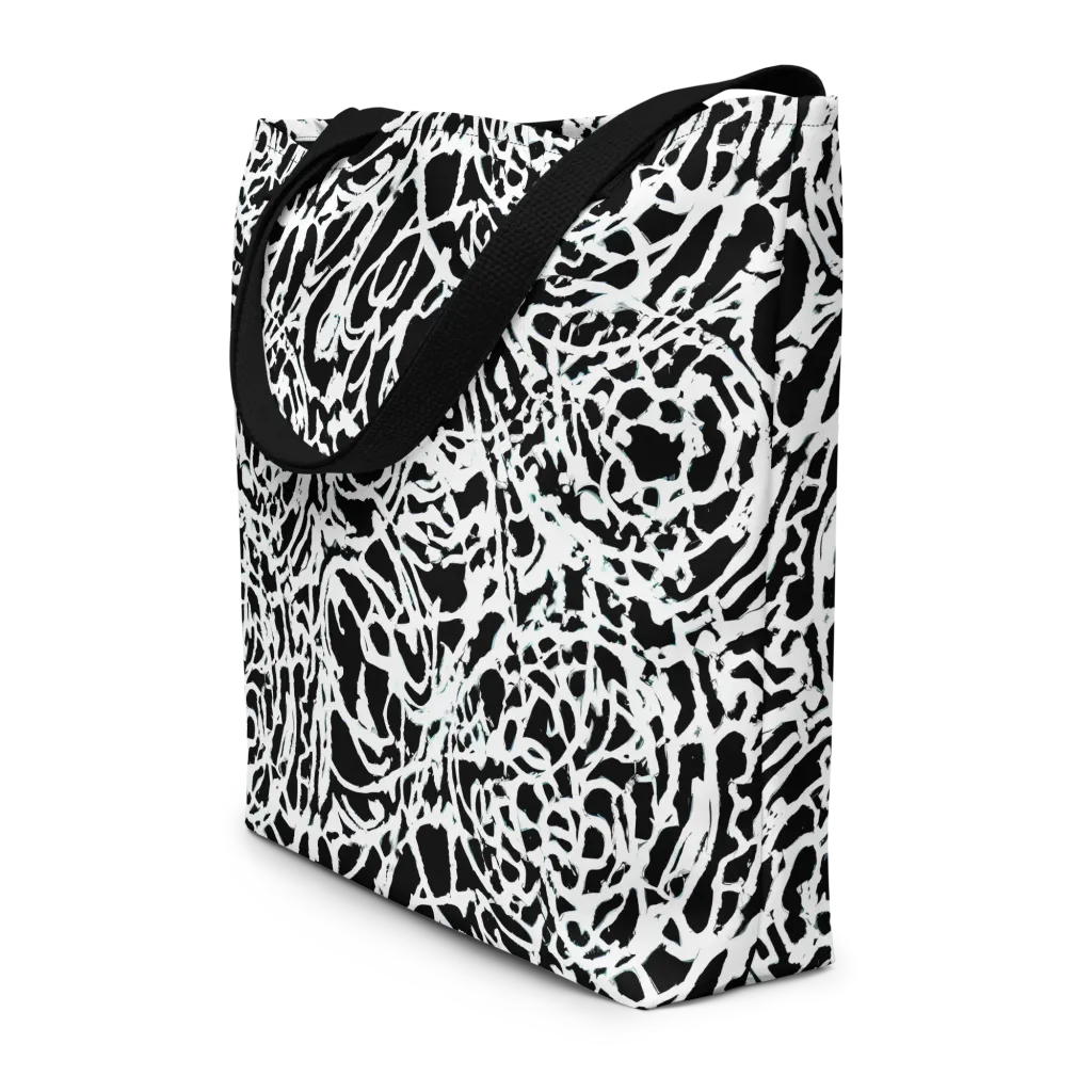 Obsidian Gesture on Large Tote Bag W/ Pocket — Front