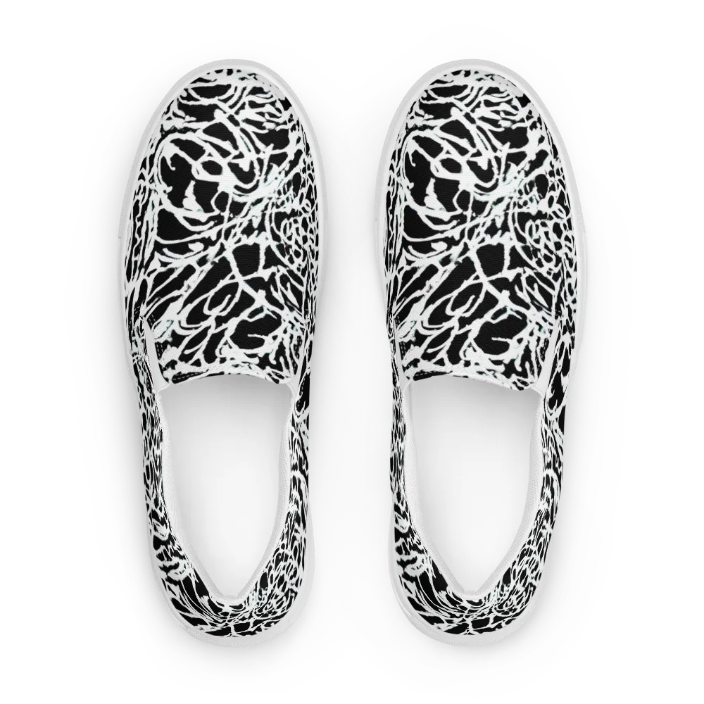 Obsidian Gesture on Women's Slip-On Canvas Shoes — Front