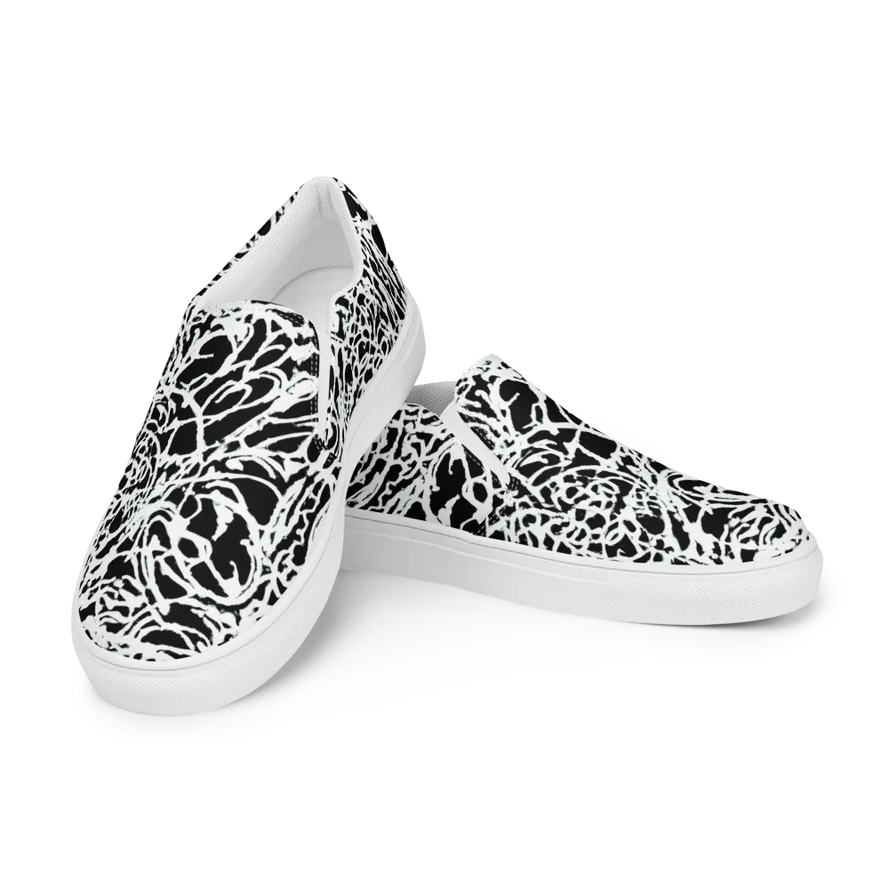 Obsidian Gesture on Women's Slip-On Canvas Shoes — Left Front