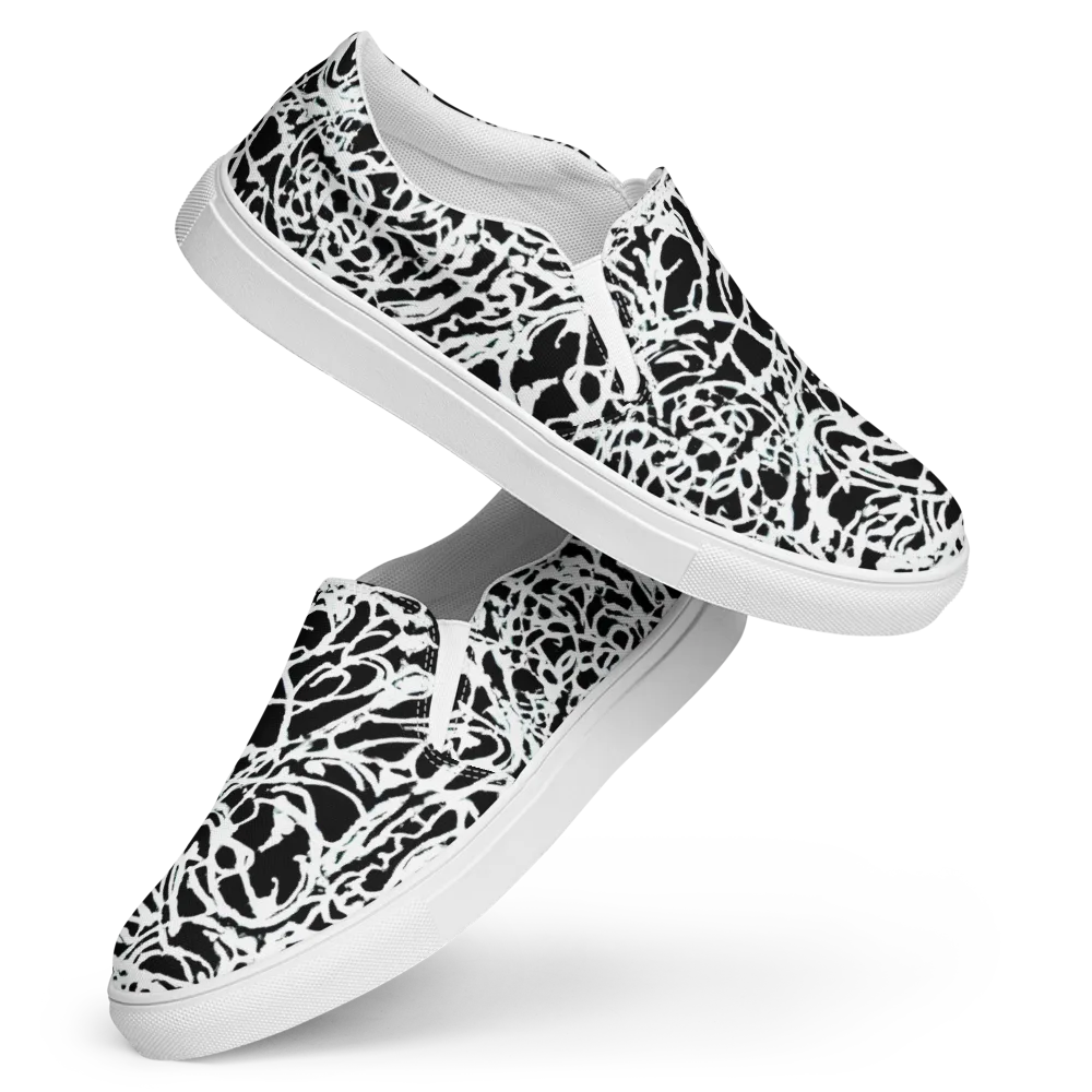 Obsidian Gesture on Women's Slip-On Canvas Shoes — Front