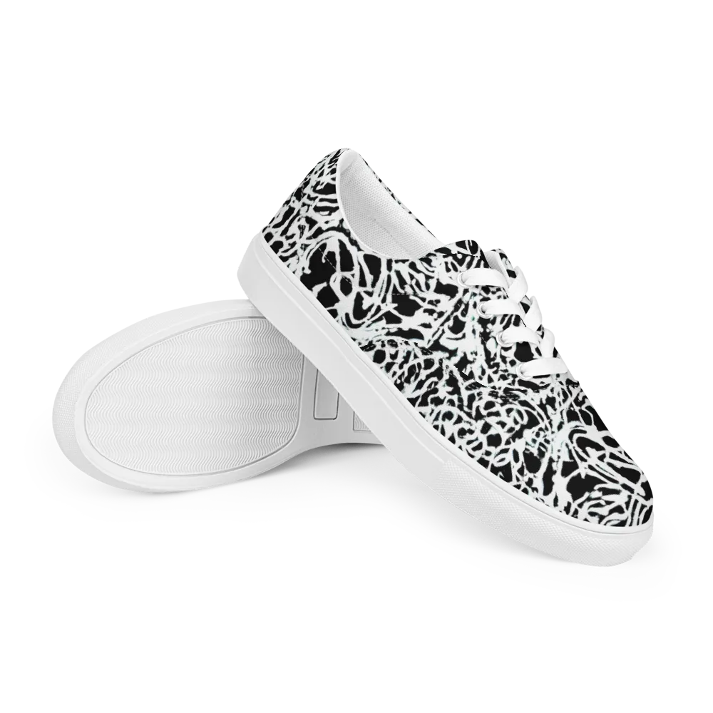 Obsidian Gesture on Men's Lace-Up Canvas Shoes — Right Front
