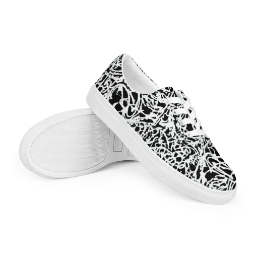 Obsidian Gesture on a Men's Lace-Up Canvas Shoes