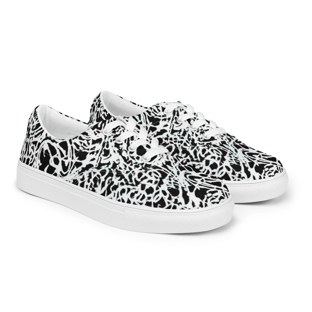 Obsidian Gesture on Men's Lace-Up Canvas Shoes — Right Front