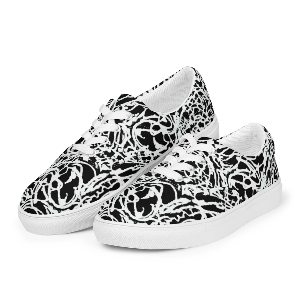 Obsidian Gesture on Men's Lace-Up Canvas Shoes — Left Front