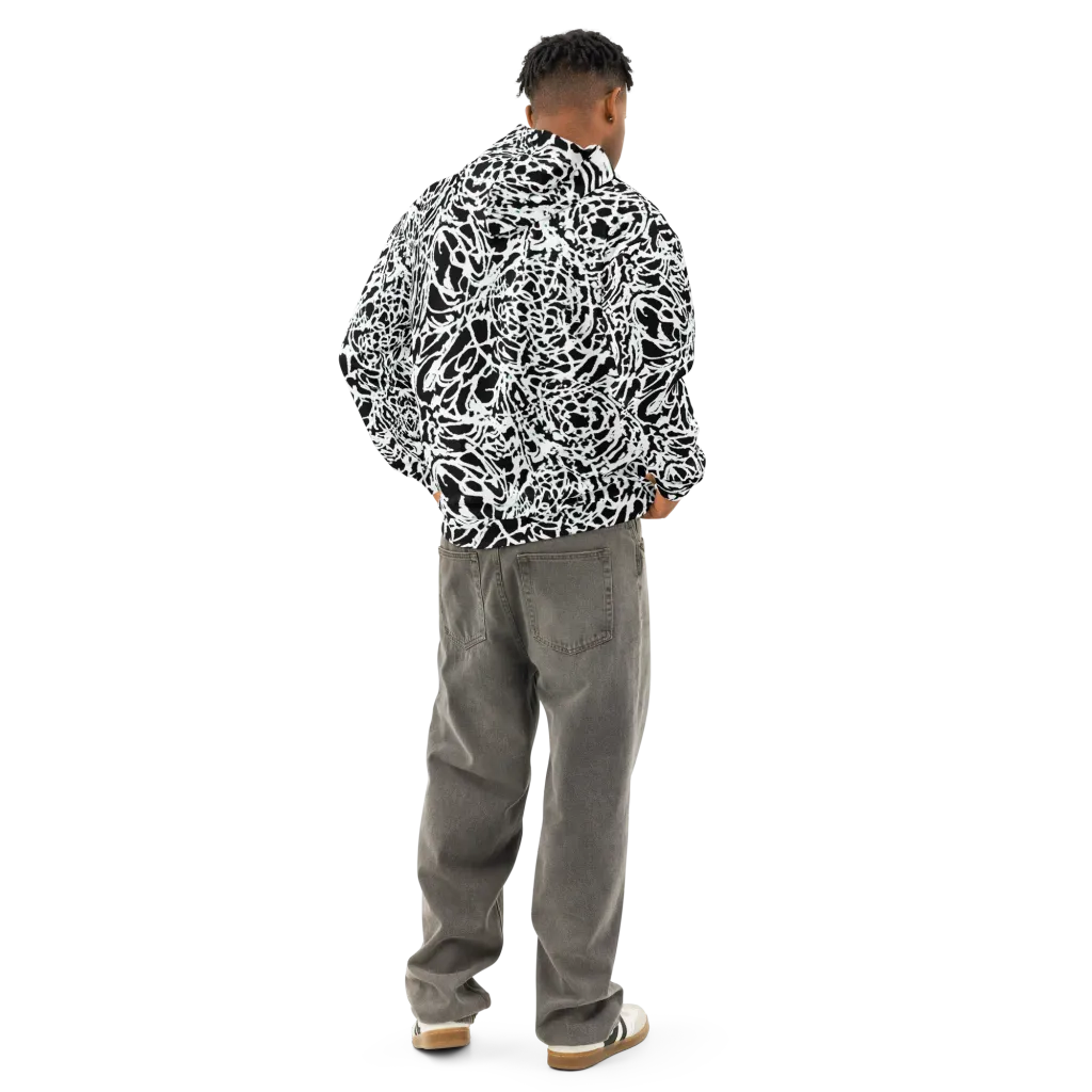 Obsidian Gesture on Cotton Hoodie — Back