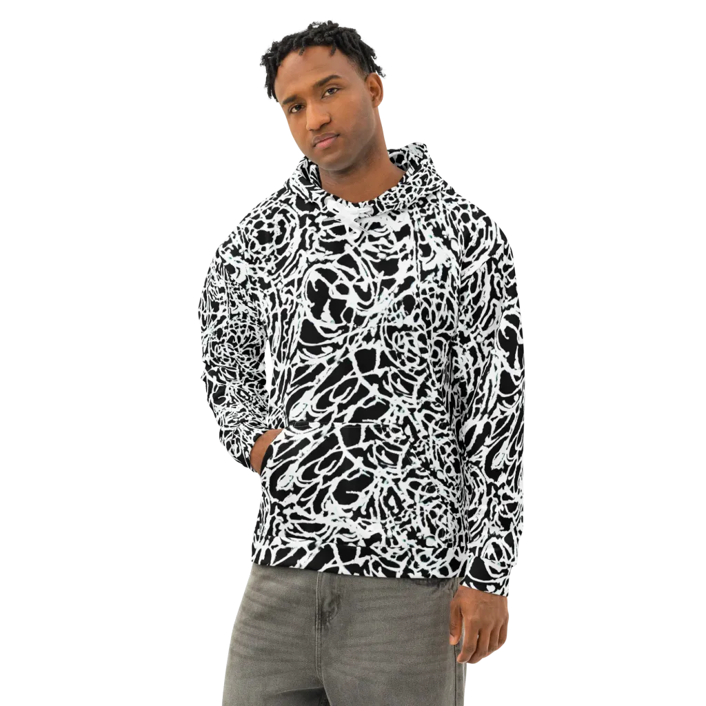 Obsidian Gesture on Cotton Hoodie — Left Front