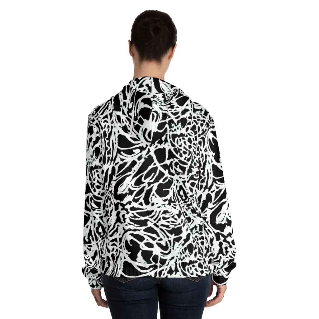 Obsidian Gesture on Women's Full-Zip Hoodie — Back On Person