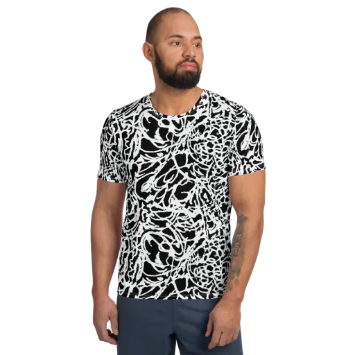 Obsidian Gesture on a Men's Athletic T-Shirt