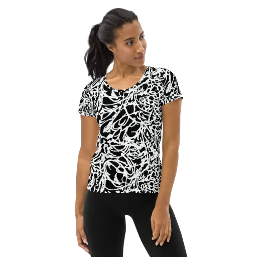 Obsidian Gesture on a Women's Athletic T-Shirt