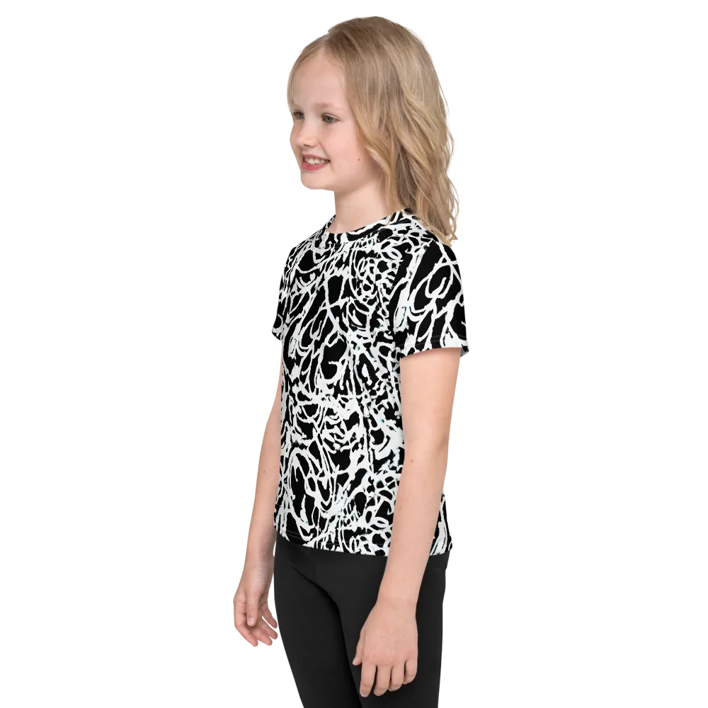 Obsidian Gesture on Kids Crew Neck T-Shirt — Left