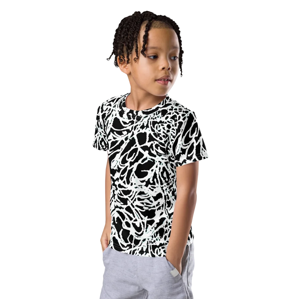 Obsidian Gesture on Kids Crew Neck T-Shirt — Left Front