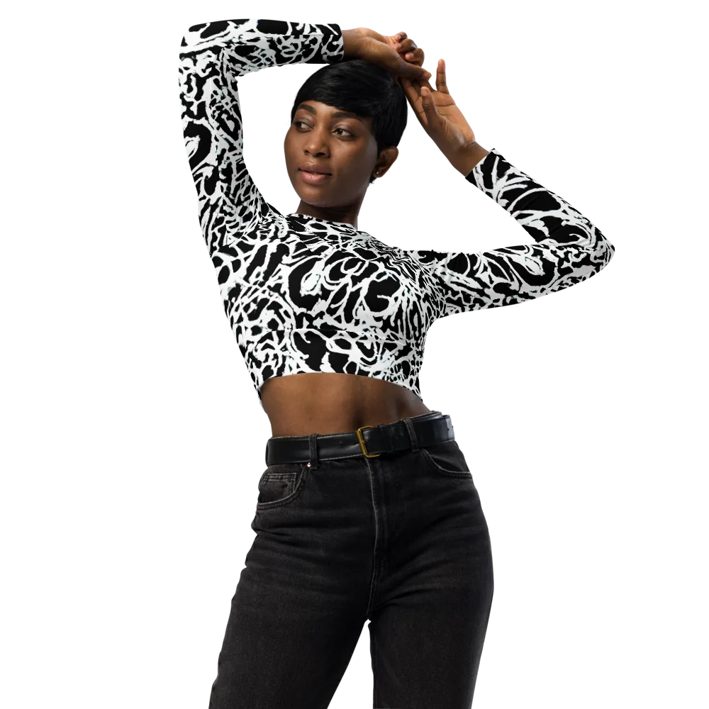 Obsidian Gesture on Long Sleeve Crop Top — Front