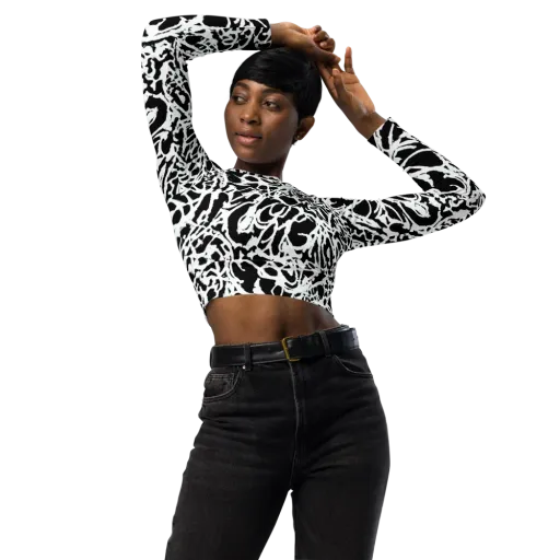 Obsidian Gesture on a Long Sleeve Crop Top