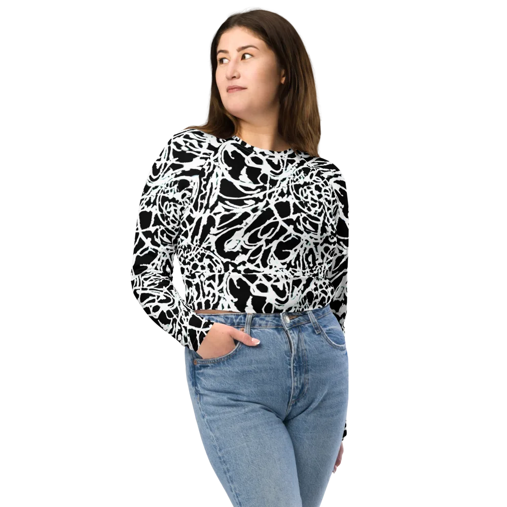 Obsidian Gesture on Long Sleeve Crop Top — Front