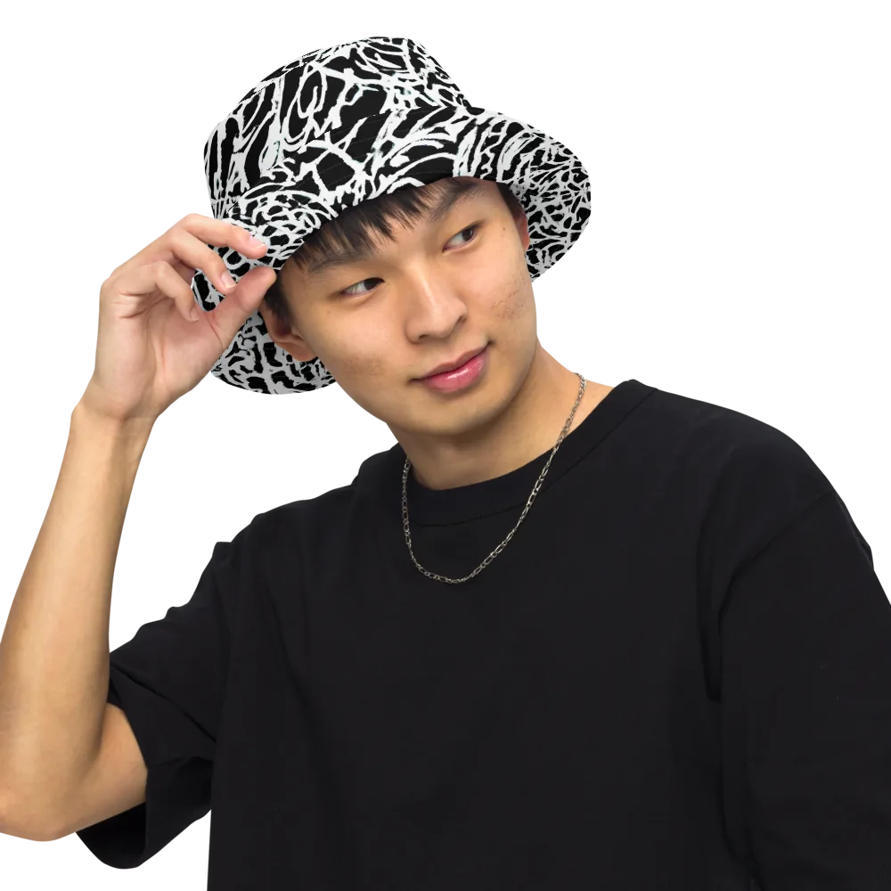 Obsidian Gesture on Reversible Bucket Hat — Front Inside