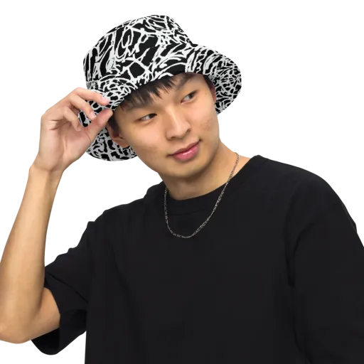 Obsidian Gesture on a Reversible Bucket Hat