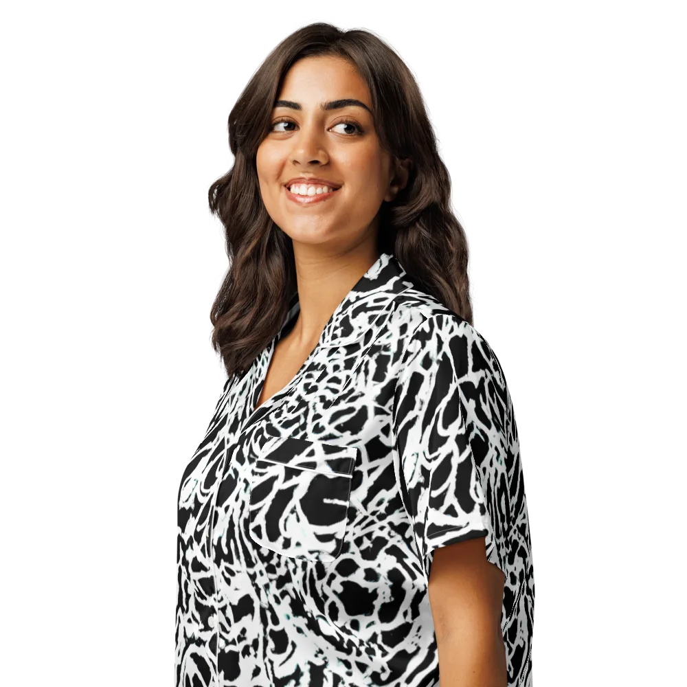 Obsidian Gesture on Women's Short Sleeve Pajama Top — Left Front