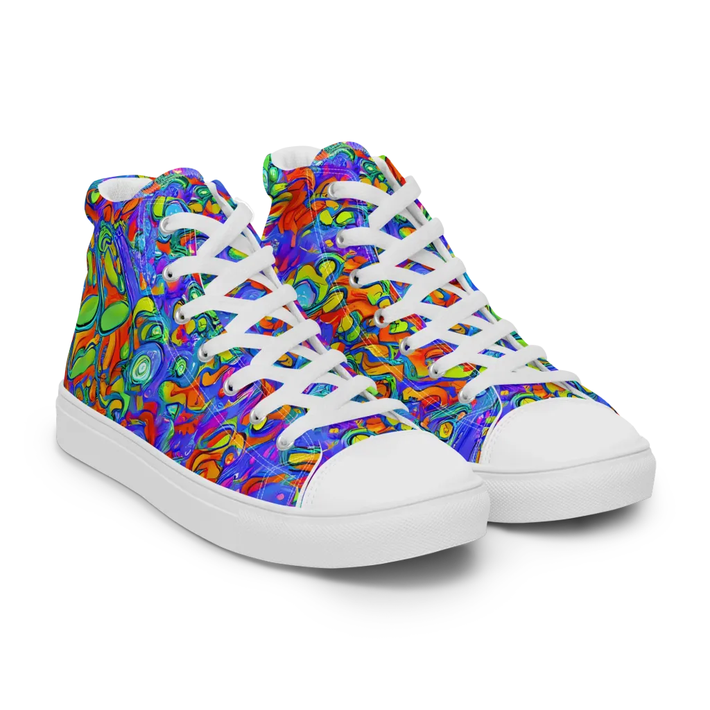Wild Chromatic on Men's High Top Canvas Shoes — Right Front