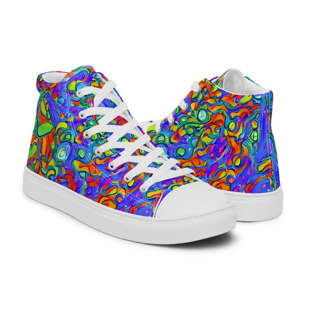 Wild Chromatic on Men's High Top Canvas Shoes — Right