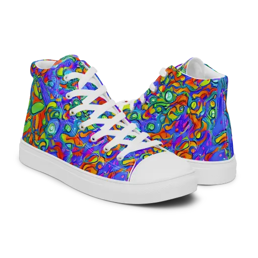 Wild Chromatic on a Men's High Top Canvas Shoes