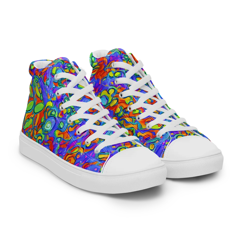 Wild Chromatic on Women's High Top Canvas Shoes — Right Front