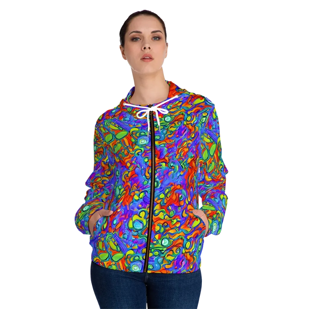Wild Chromatic on Women's Full-Zip Hoodie — Front On Person