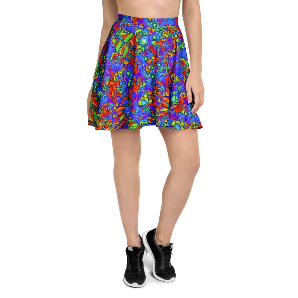Wild Chromatic on Skater Skirt — Front