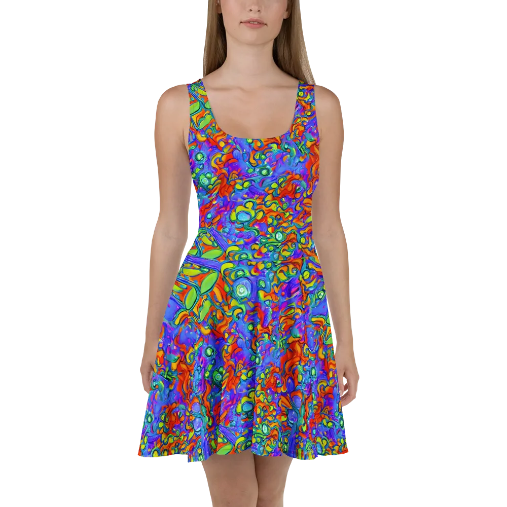 Wild Chromatic on Skater Dress — Front