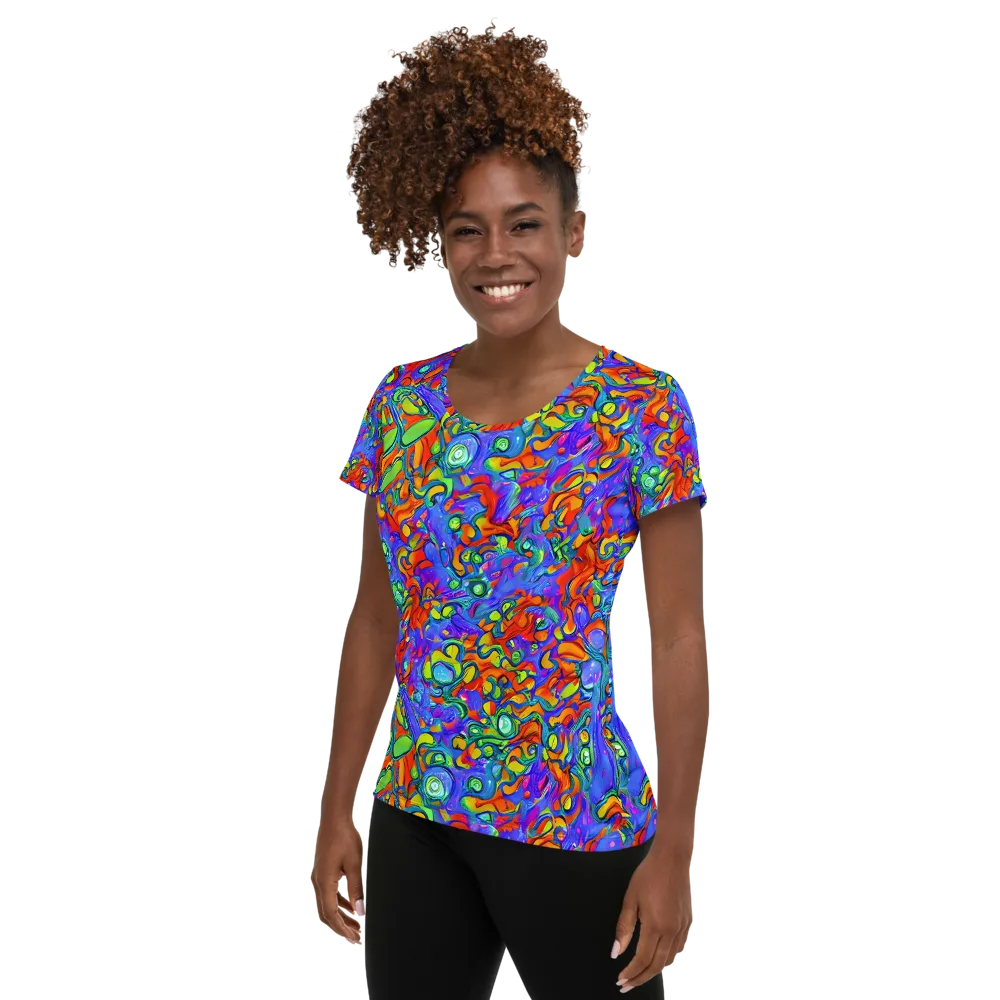 Wild Chromatic on Women's Athletic T-Shirt — Left