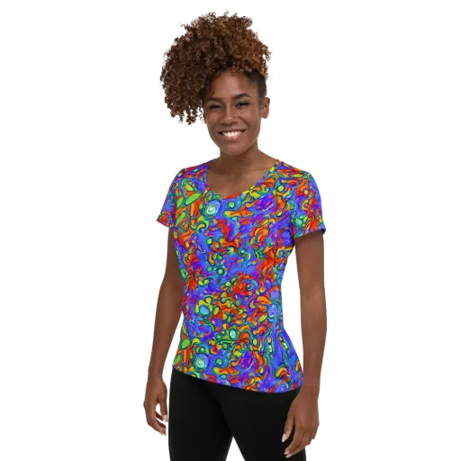 Wild Chromatic on a Women's Athletic T-Shirt