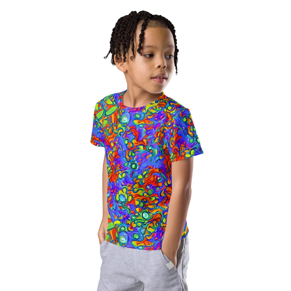 Wild Chromatic on Kids Crew Neck T-Shirt — Left Front