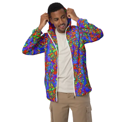 Wild Chromatic on a Men's Windbreaker