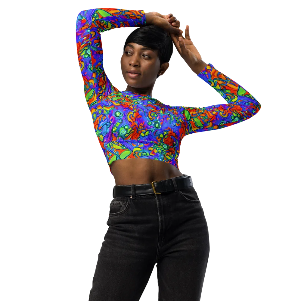 Wild Chromatic on Long Sleeve Crop Top — Front