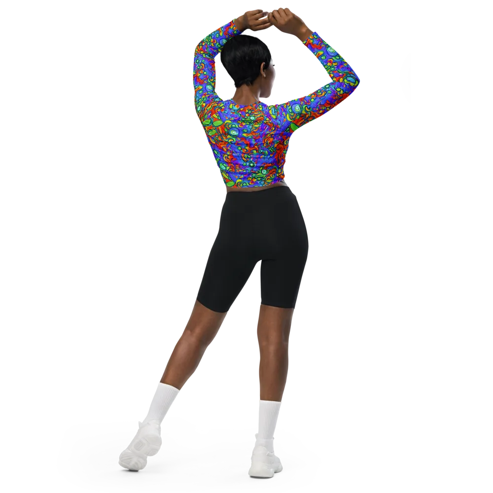 Wild Chromatic on Long Sleeve Crop Top — Back
