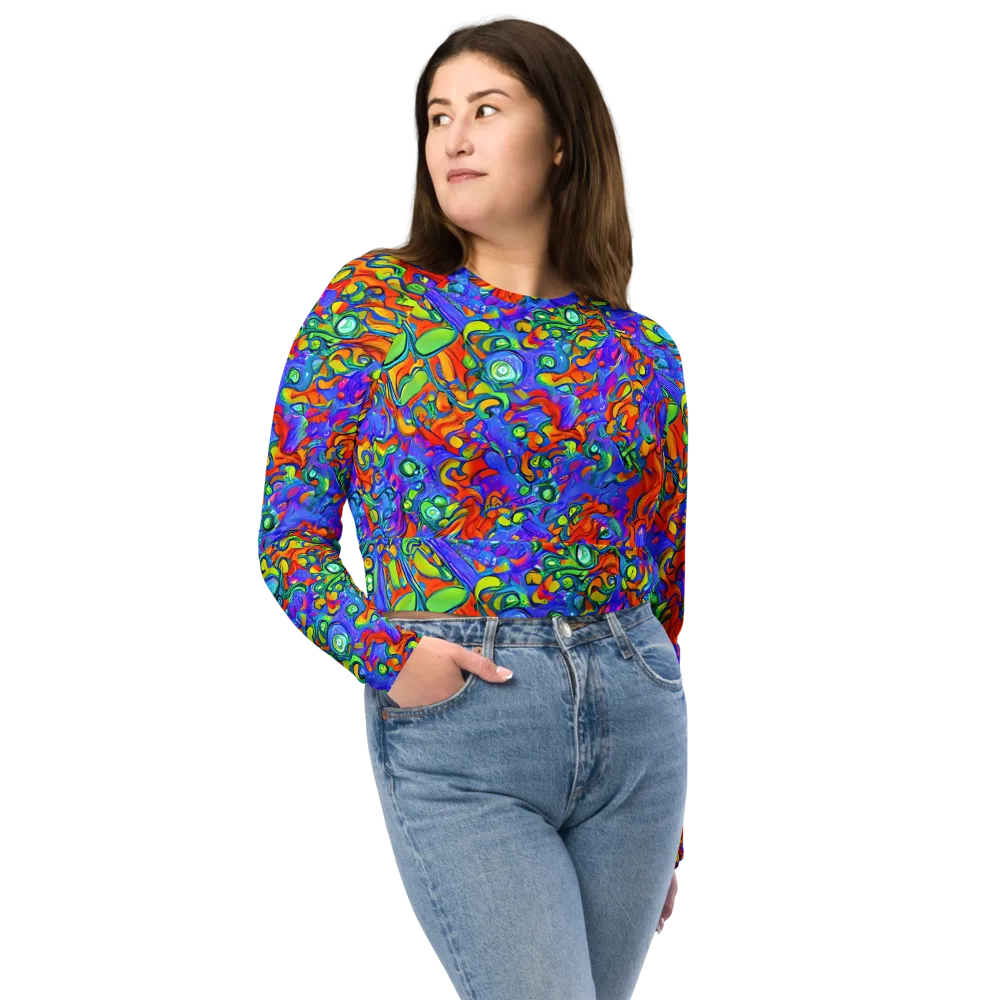 Wild Chromatic on Long Sleeve Crop Top — Front