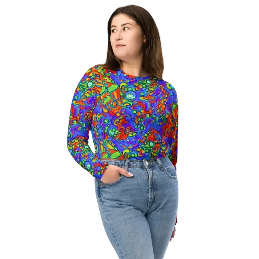Wild Chromatic on a Long Sleeve Crop Top