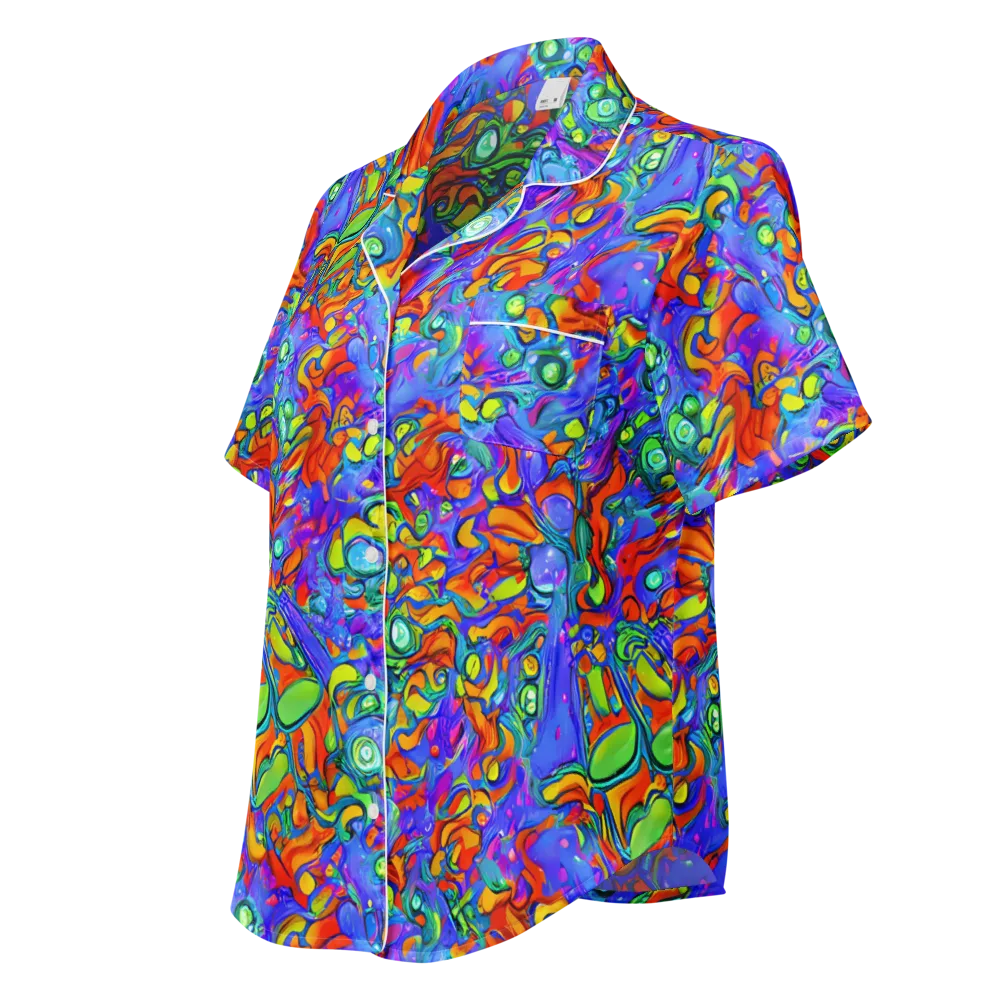 Wild Chromatic on Women's Short Sleeve Pajama Top — Left Front