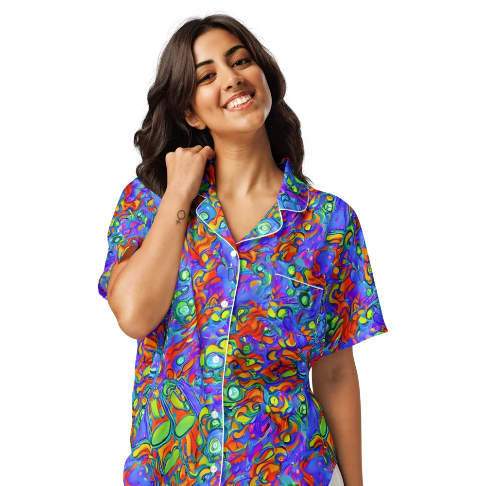Wild Chromatic on Women's Short Sleeve Pajama Top — Front