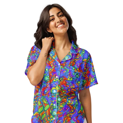 Wild Chromatic on a Women's Short Sleeve Pajama Top