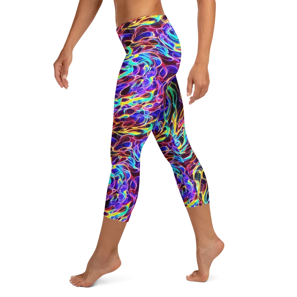 Lucid Inferno on Capri Leggings — Left